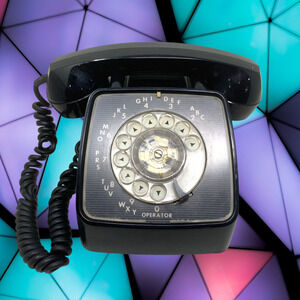 Vintage GTE Automatic Electric Rotary Black Desk Phone 80E Display/Parts/Prop